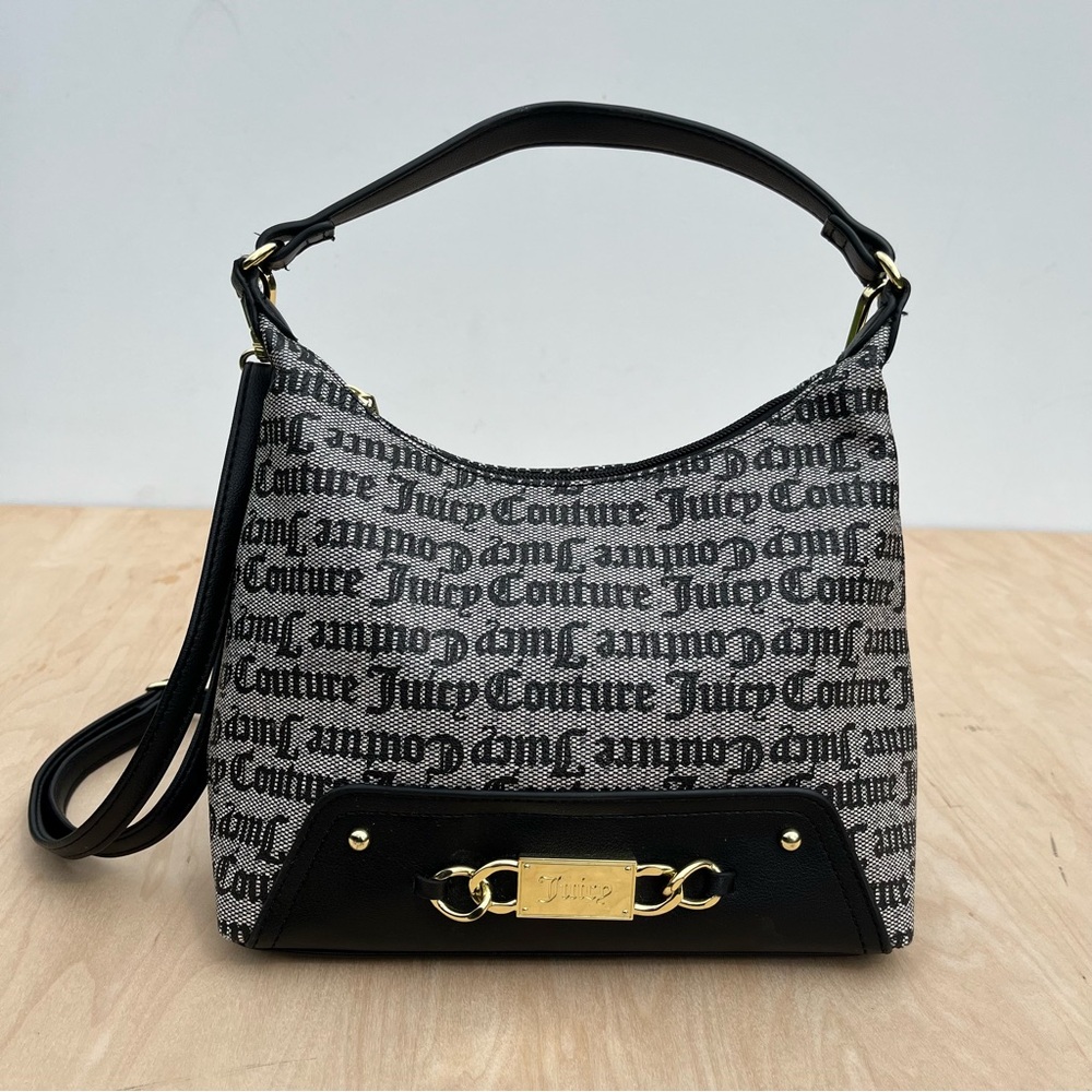 Juicy Couture Shoulder Purse/Satchel‎ Bag w/Straps Blk/Gray/Beige Body
